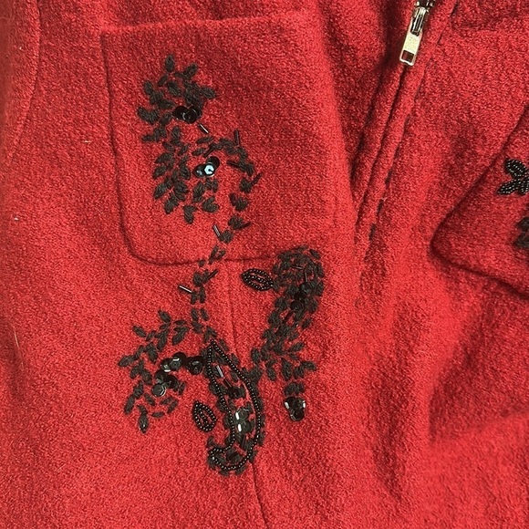 NWT CONRAD C 💯% Soft Wool Jacket with Embroidery Detail Sz Large - Picture 3 of 7